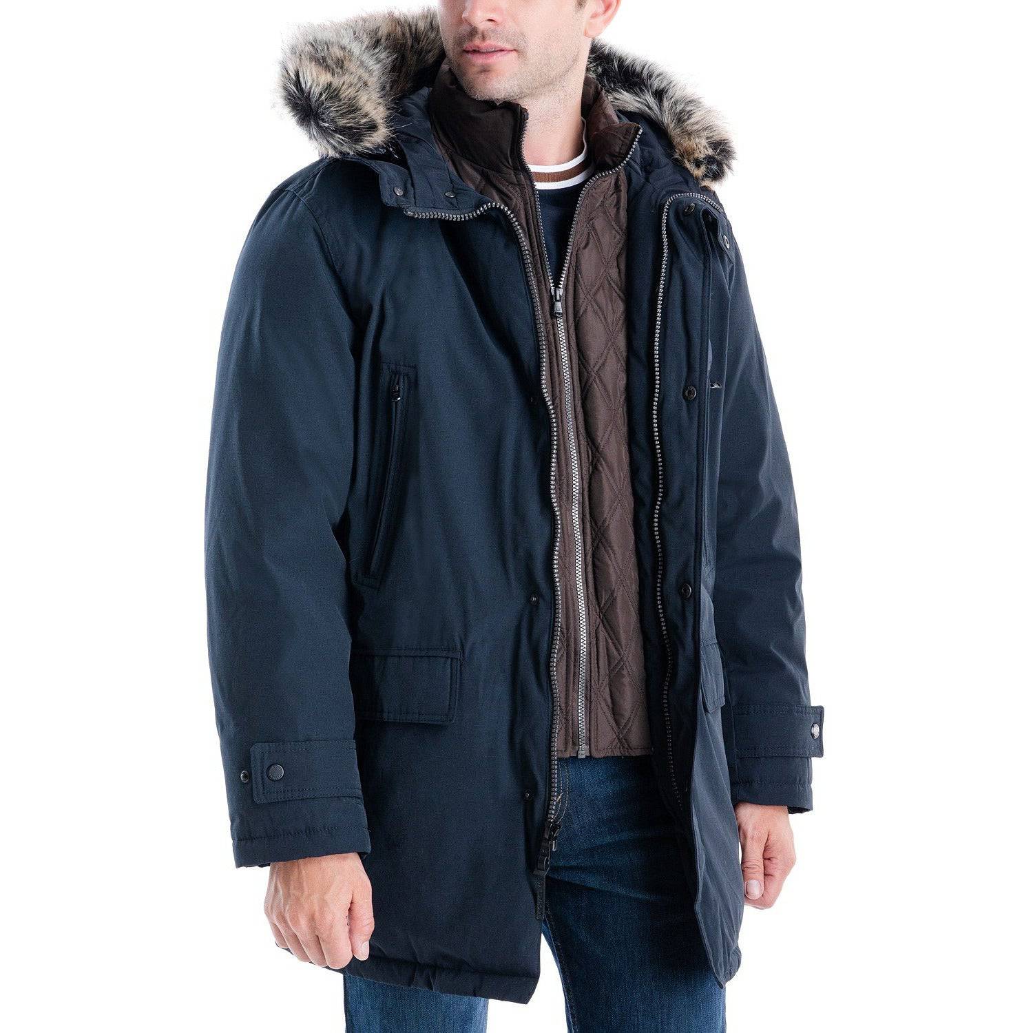 michael michael kors michael kors men's hooded bib snorkel parka