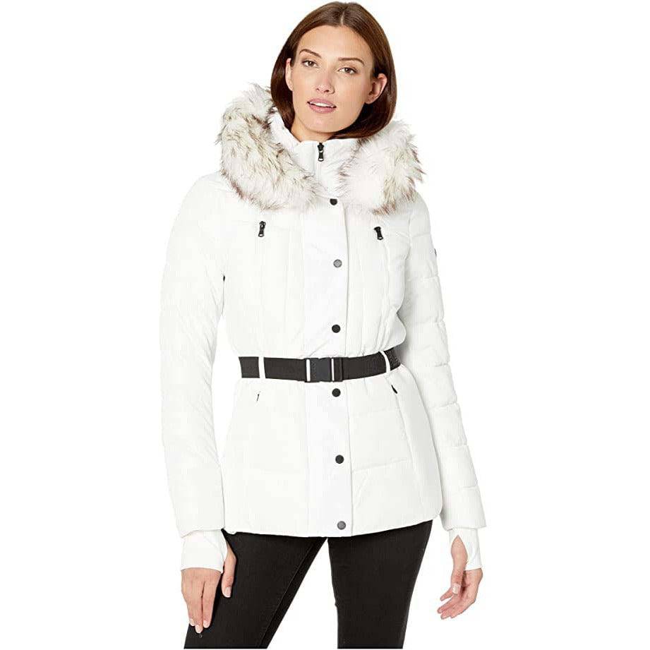 michael kors belted faux fur coat