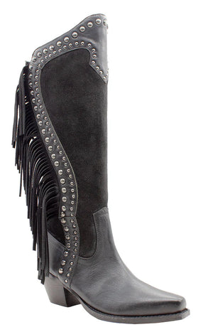 VERY VOLATILE - Black Fringe Tall Boot - In Step Fashions