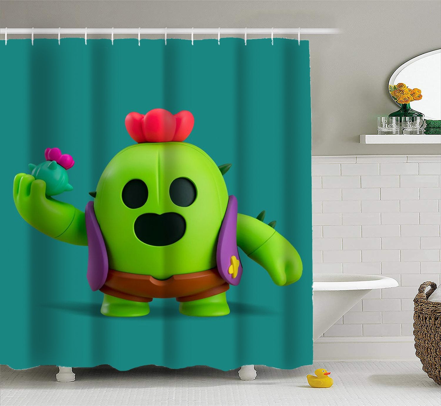 Brawl Stars Cortinas De Bano Ducha Para El Hogar Con Ganchos Glowingtime - cortina brawl stars