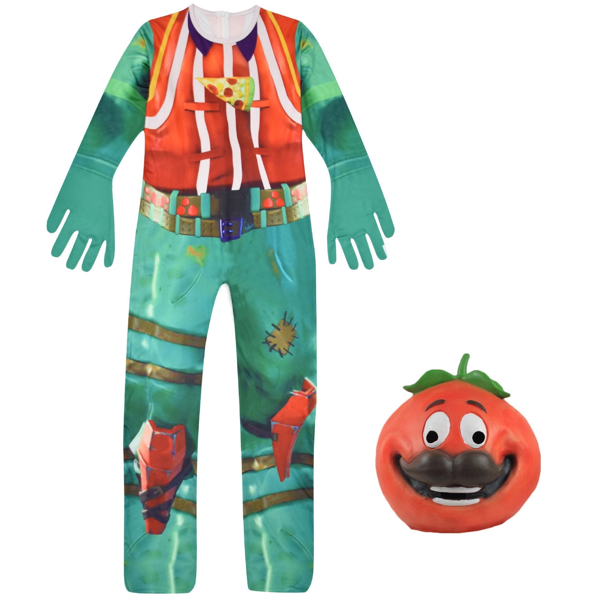Fortnite Disfraz De Una Sola Pieza De Tomatohead Cosplay Con Mascara Glowingtime - disfraz de roblox para halloween