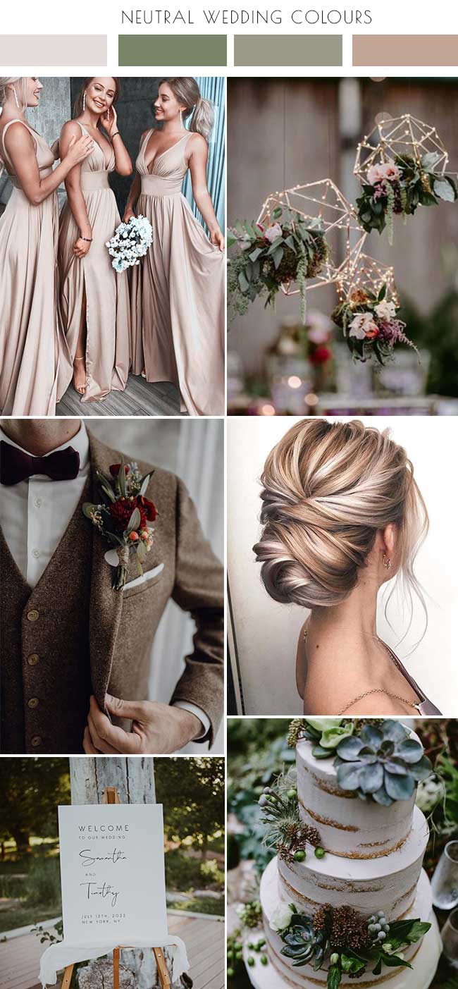 Forest Green and Champagne Wedding Colour inspiration palette