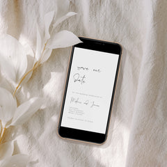 Modern Calligraphy Wedding Save the Date Electronic Invitation, Digital invitation