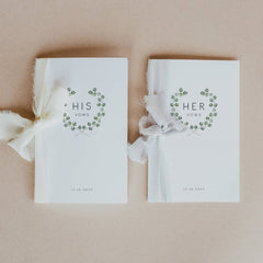 watercolour silver dollar eucalyptus wedding vow books