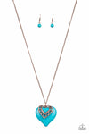 Southern Heart - Copper And Turquoise Stone Necklace - Paparazzi Accessories