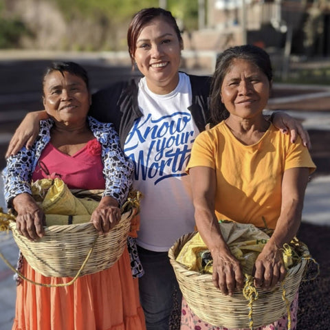 Nohelia and her sisters on the San Lazaro Coffee farm