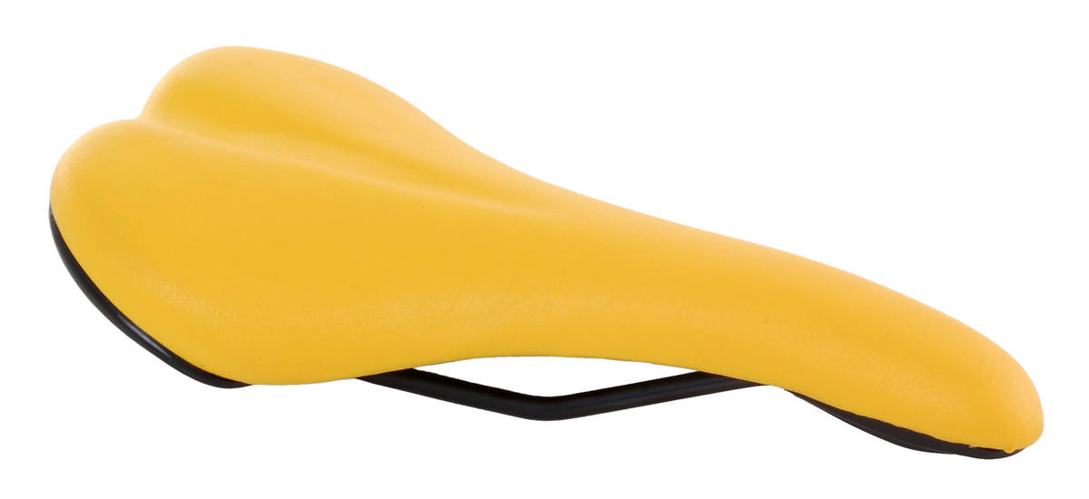 yellow road bike saddle