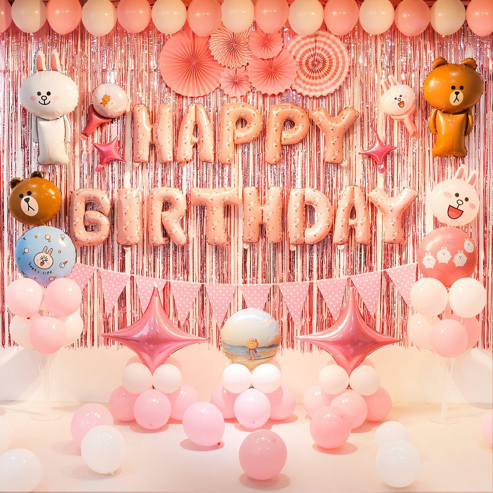 Leuren grijnzend Specifiek Verjaardag versiering (Cute Pink) – PartyPro.nl