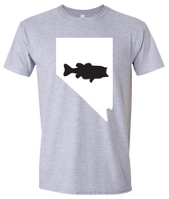 Load image into Gallery viewer, Short Sleeve T-Shirt Nevada Athletic Heather Large Mouth Bass Vibrant Design High Quality Tight Knit Ring Spun Low Maintenance Cotton Printed With The Newest Available Color Transfer Technology