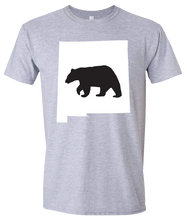 Load image into Gallery viewer, Short Sleeve T-Shirt New Mexico Athletic Heather Black Bear Vibrant Design High Quality Tight Knit Ring Spun Low Maintenance Cotton Printed With The Newest Available Color Transfer Technology