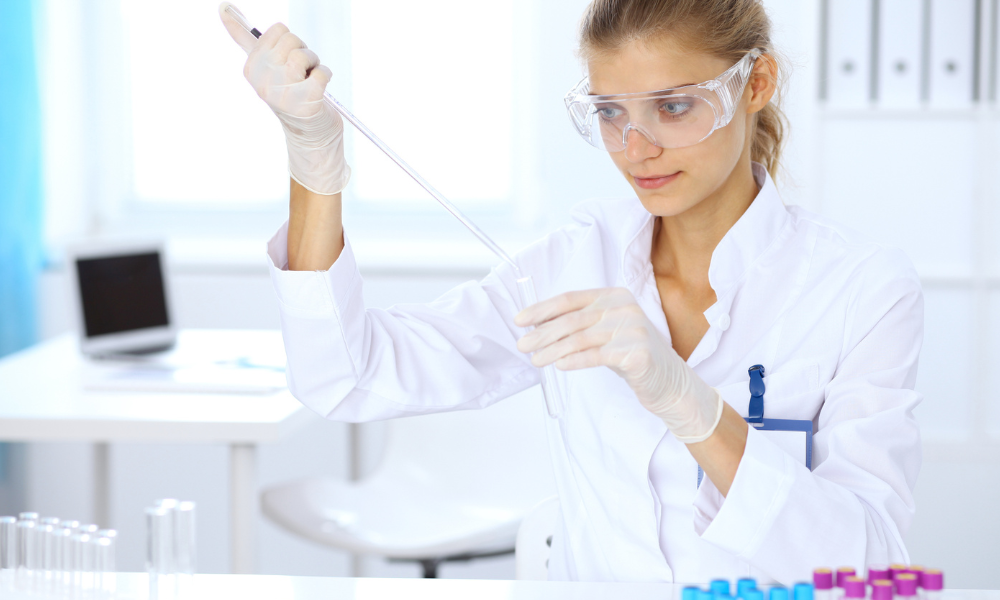 Scientist creating FunghiClear in lab