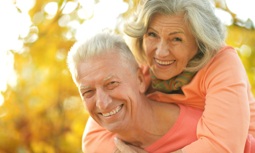 Happy older couple enjoying life