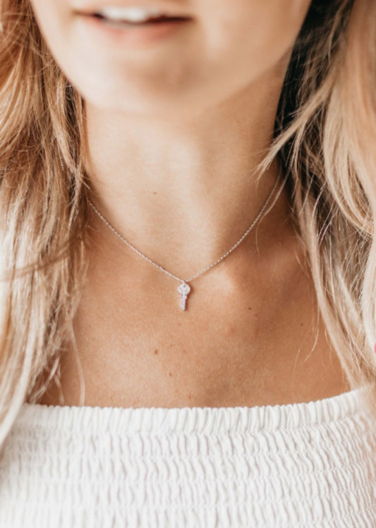 Tiny Key Necklace Vermeil