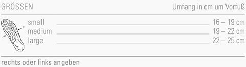 Valco Soft Hallux Schiene Grössen