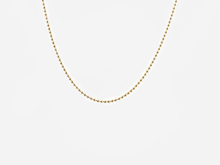 Solid 14k Gold 4mm Ball Beaded Link Chain Necklace 22