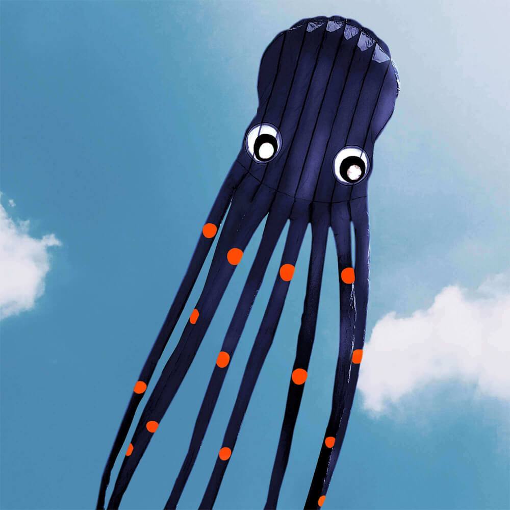  Sratte 2 Pack 26ft Ultra Large Octopus Foil Kite 3D Big  Parafoil Kite with Lockable Kite Reel Winder 8.7 Inch Fun Giant Kite Gifts  for Adults Kids Boys Girls Beach Park