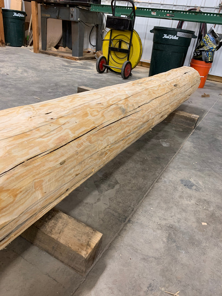 rustic pine support post pole log column