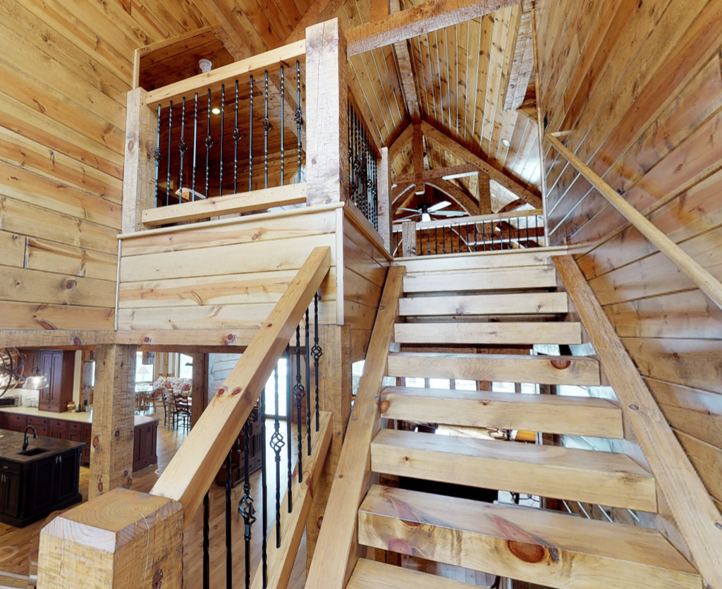 golden eagle log and timber homes log home mart parmeter square timber stairs treads stringers hand hewn smooth wisconsin rapids Golden Eagle Log & Timber Homes Stairs Steps Stairway Timber stairs square rectangular rectangle stairs stair system stairway steps rustic log home mart zach zachary parmeter  6x12 12x6 6 x 12 12 x 6 beam