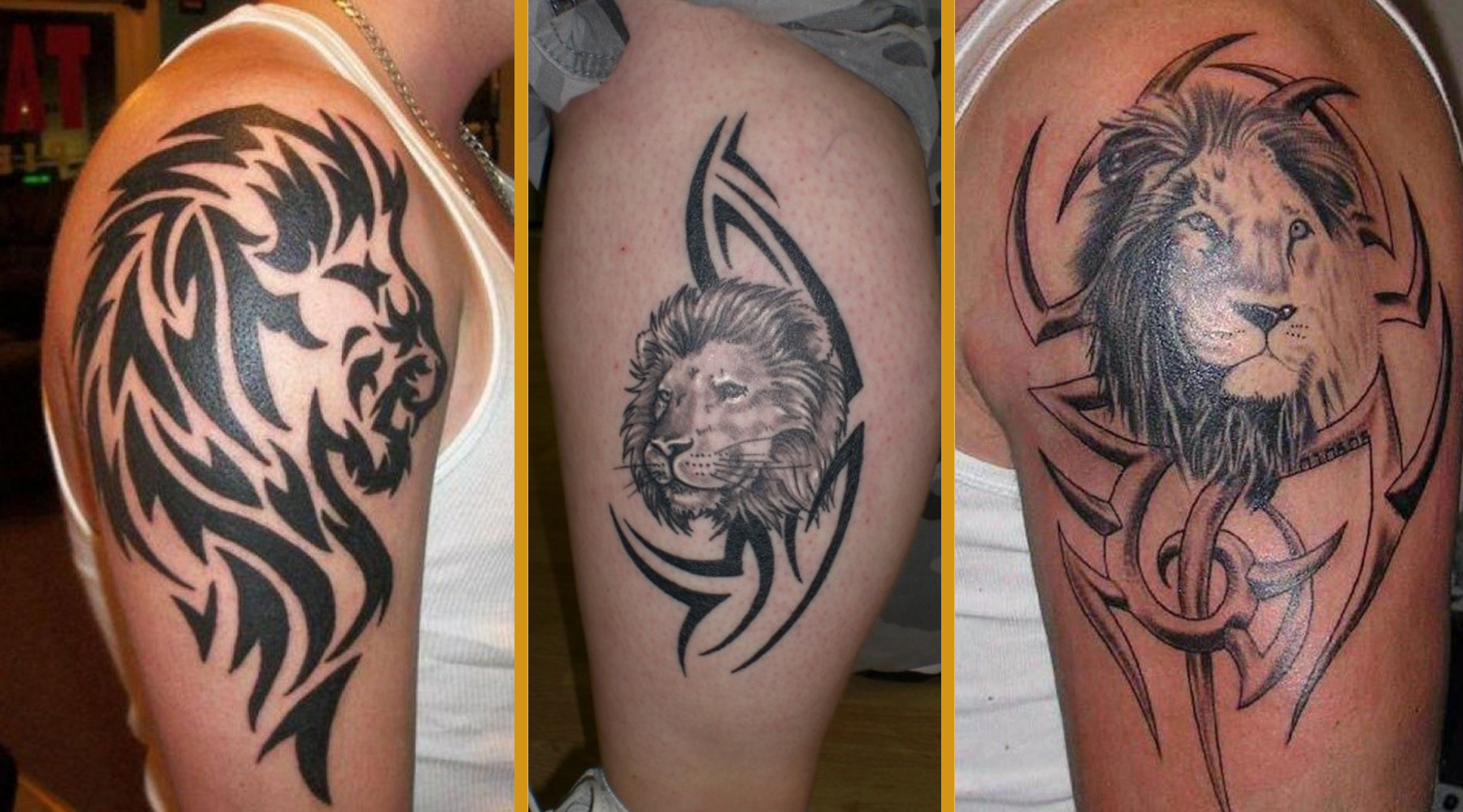 tatouage lion tribal