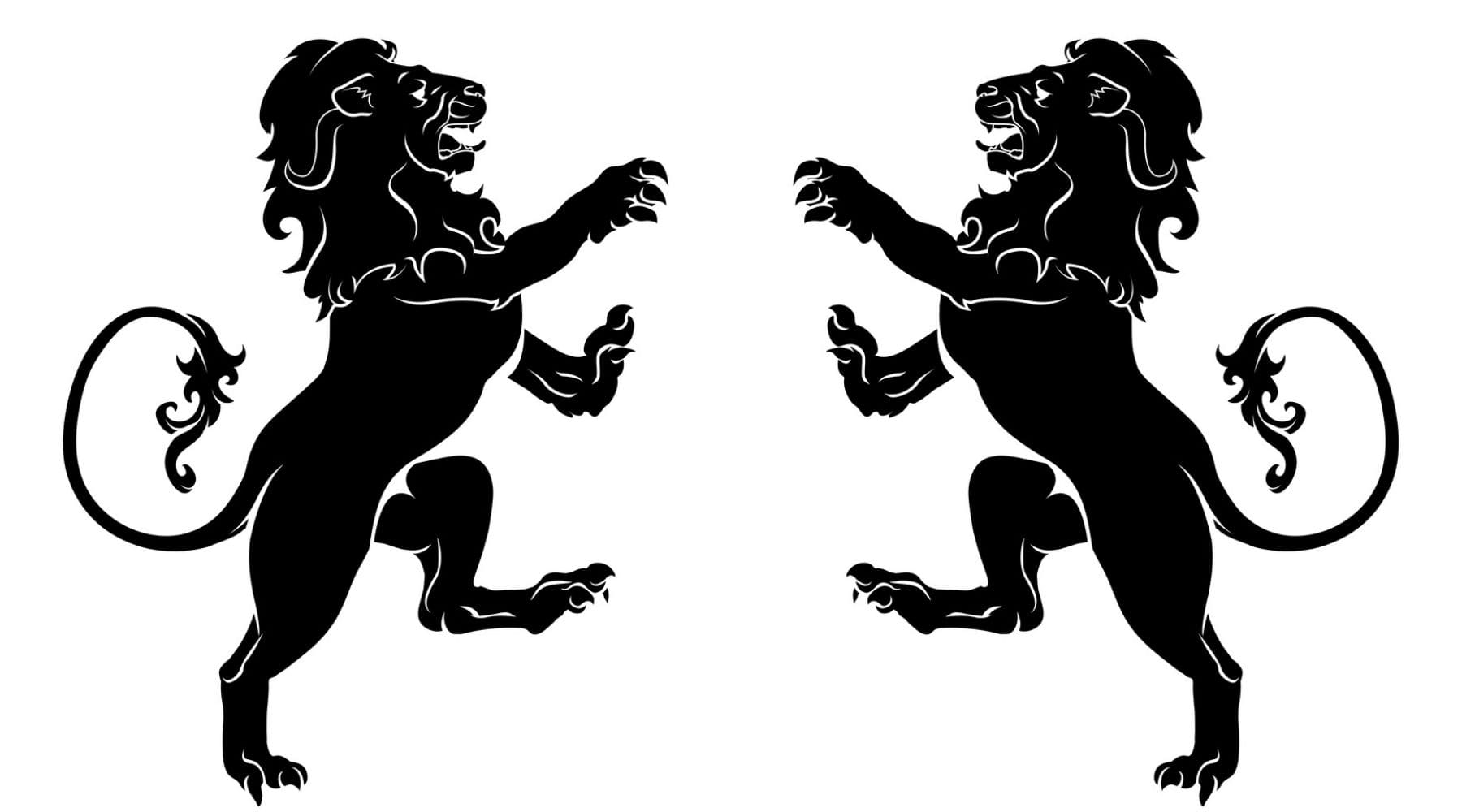 lion heraldique noir