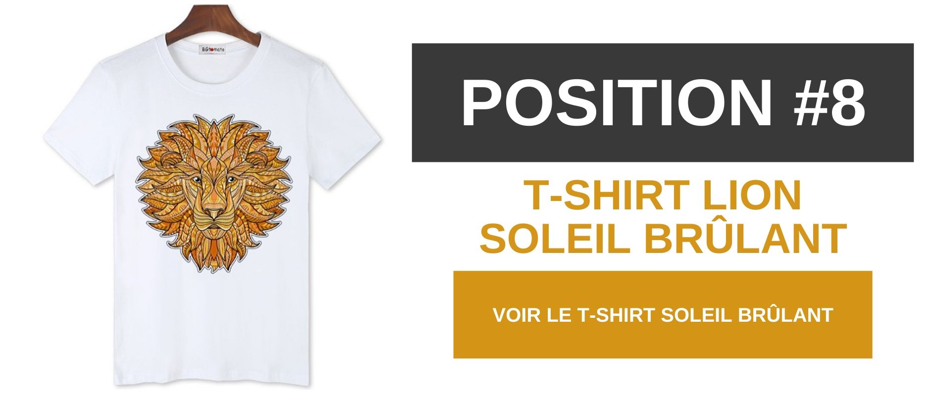 T-shirt lion soleil.
