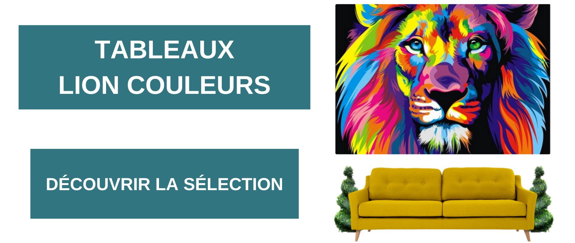 Tableaux lion couleurs.