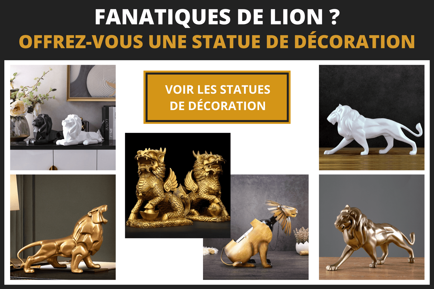 statue lion deco