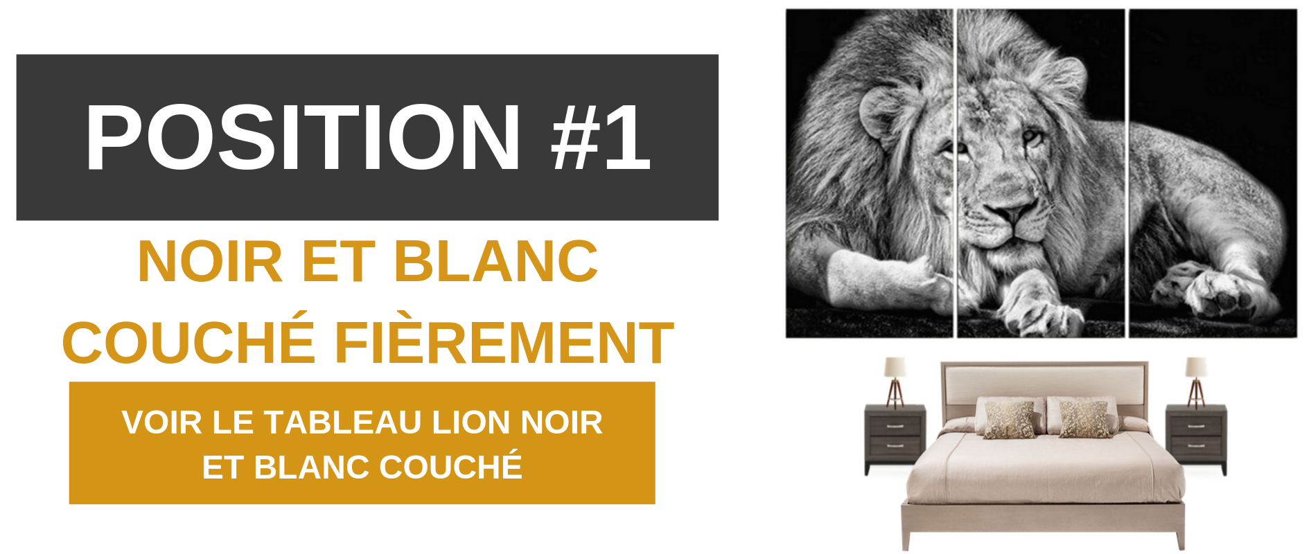 Poster Lion noir et blanc 1