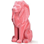 Statuette lion rouge.