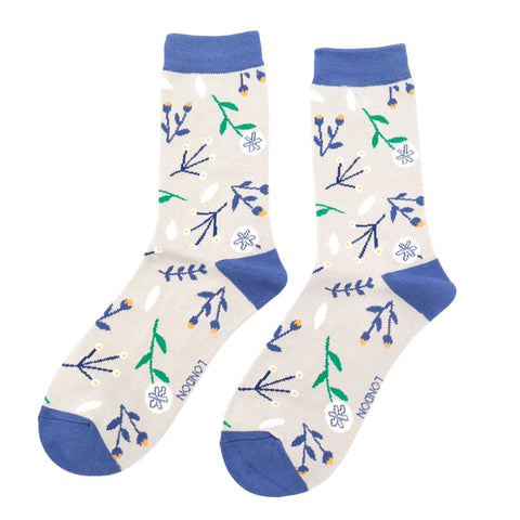 Miss Sparrow Dandelion Floral Bamboo Socks