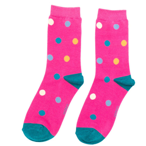 Miss Sparrow Spots Socks Hot Pink SKS385