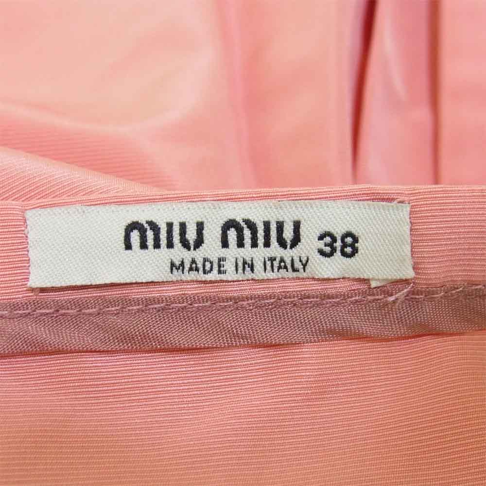 MIUMIU ミュウミュウ プリーツ スカート イタリア製 ピンク系 38【中古