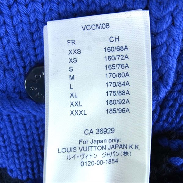 LOUIS VUITTON ルイ・ヴィトン 国内正規品 RM202M UTF HJN06W 20aw LV インタルシアボタン ニット ジャケット  ネイビー系 M【美品】【中古】