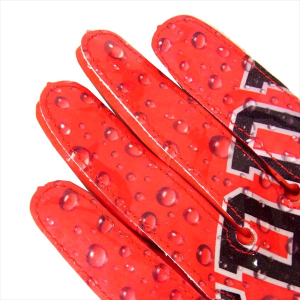 Supreme シュプリーム ナイキ NIKE 18AW Vapor Jet 4.0 Football Gloves ウォーター ロゴ フットボール  手袋 グローブ レッド系 レッド系 M【美品】【中古】