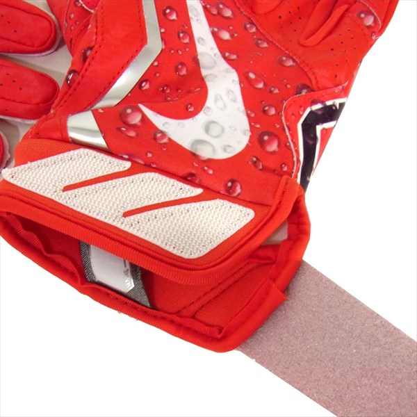 Supreme シュプリーム ナイキ NIKE 18AW Vapor Jet 4.0 Football Gloves ウォーター ロゴ フットボール  手袋 グローブ レッド系 レッド系 M【美品】【中古】