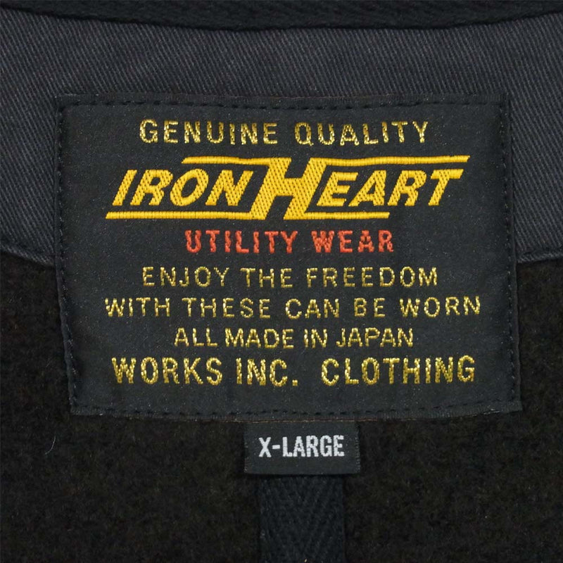 IRON HEART アイアンハート ビーチ クロス ウール ベスト ブラック系 XL【美品】【中古】