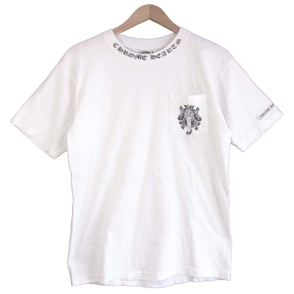 CHROME HEARTS クロムハーツ（原本無） ダガー バックプリント ポケット Tシャツ ホワイト系 M【中古】