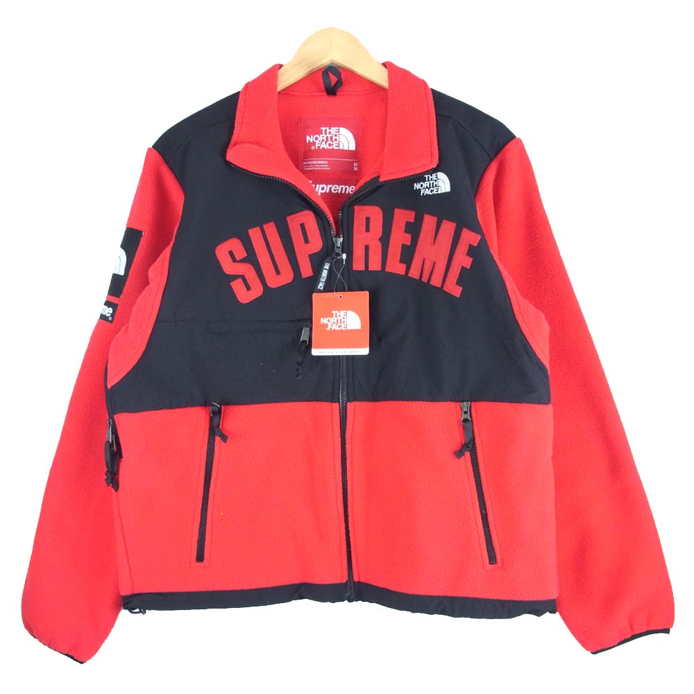 Supreme シュプリーム 19SS NA119031 THE NORTH FACE ノースフェイス Arc Logo Denali Fleece  Jacket Mサイズ レッド系 ブラック系 M【新古品】【未使用】【中古】