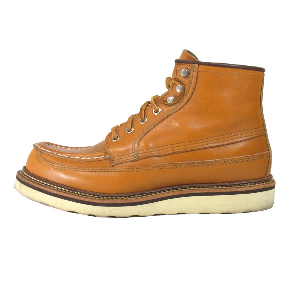 RED WING レッドウィング 9850 アイリッシュ セッター カヌー モック ゴールド ラセット セコイア 犬タグ 復刻 ライトブラウン系  8E【中古】