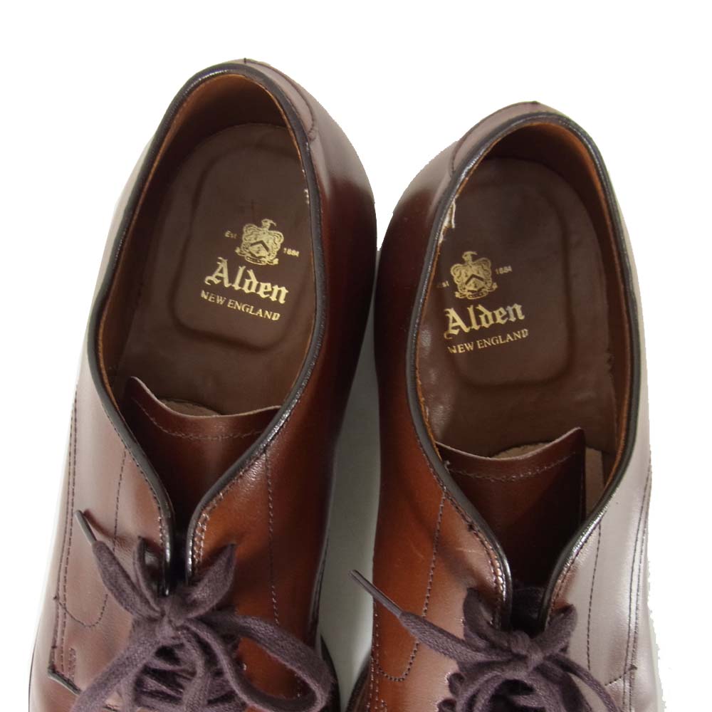 ALDEN オールデン N9405 arch別注 6EYELET PLANETOE OX FORD シューズ ブラウン系 8 1/2【美品】【中古】