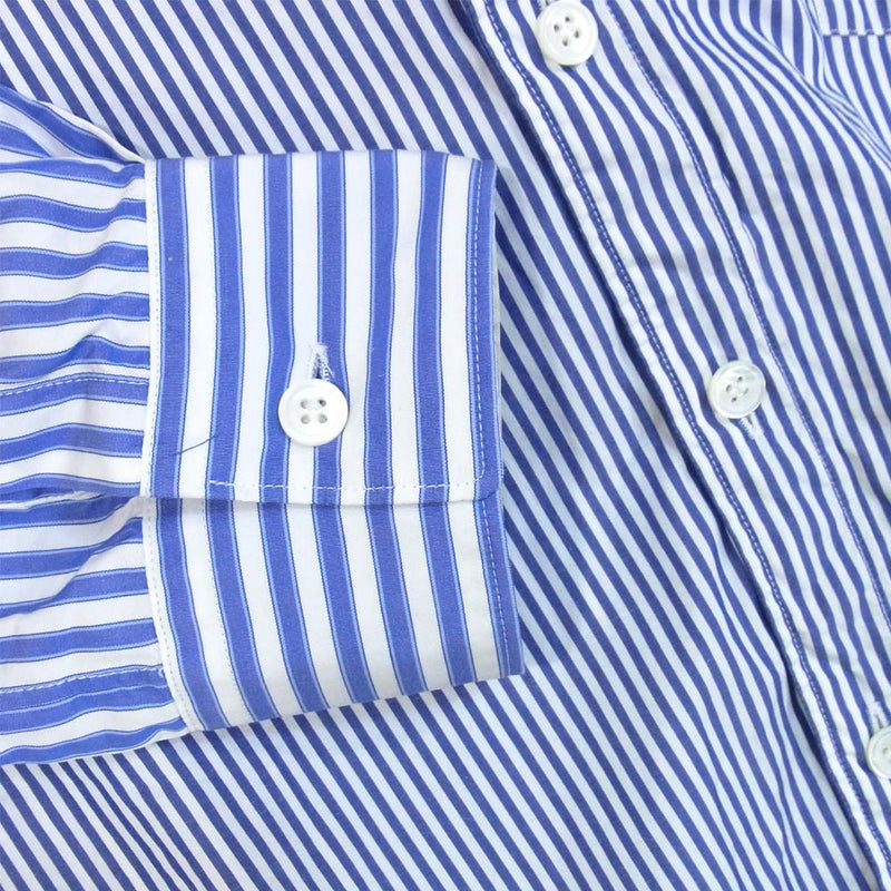 COMME des GARCONS コムデギャルソン W25089 シャツ SHIRT ドッキング 後身頃 ストライプ シャツ ブルー系 M【中古】