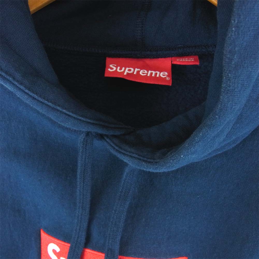 Supreme シュプリーム 13AW Box Logo Pullover ボックスロゴ プルオーバー パーカー ネイビー系 L【中古】