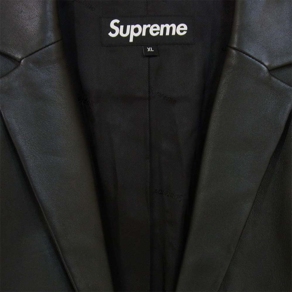 Supreme シュプリーム 19SS Leather Blazer Jacket レザー ブレザー ジャケット ブラック系 XL【中古】