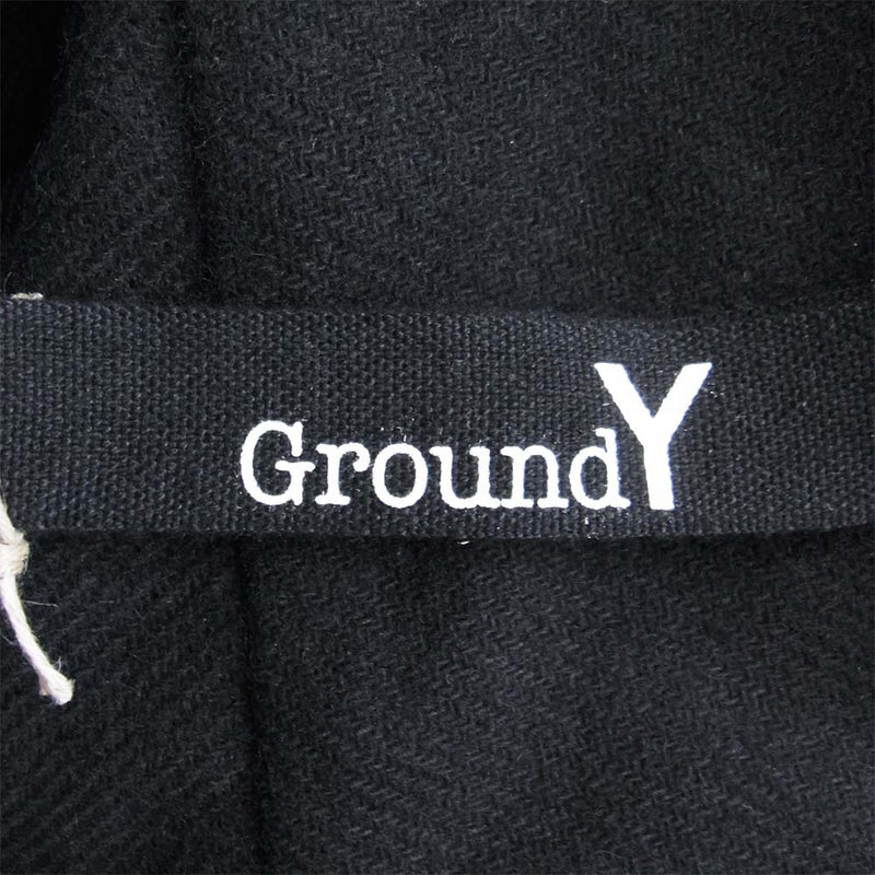 Ground Y ヨウジヤマモト バックプリーツ ロング シャツ ブラック