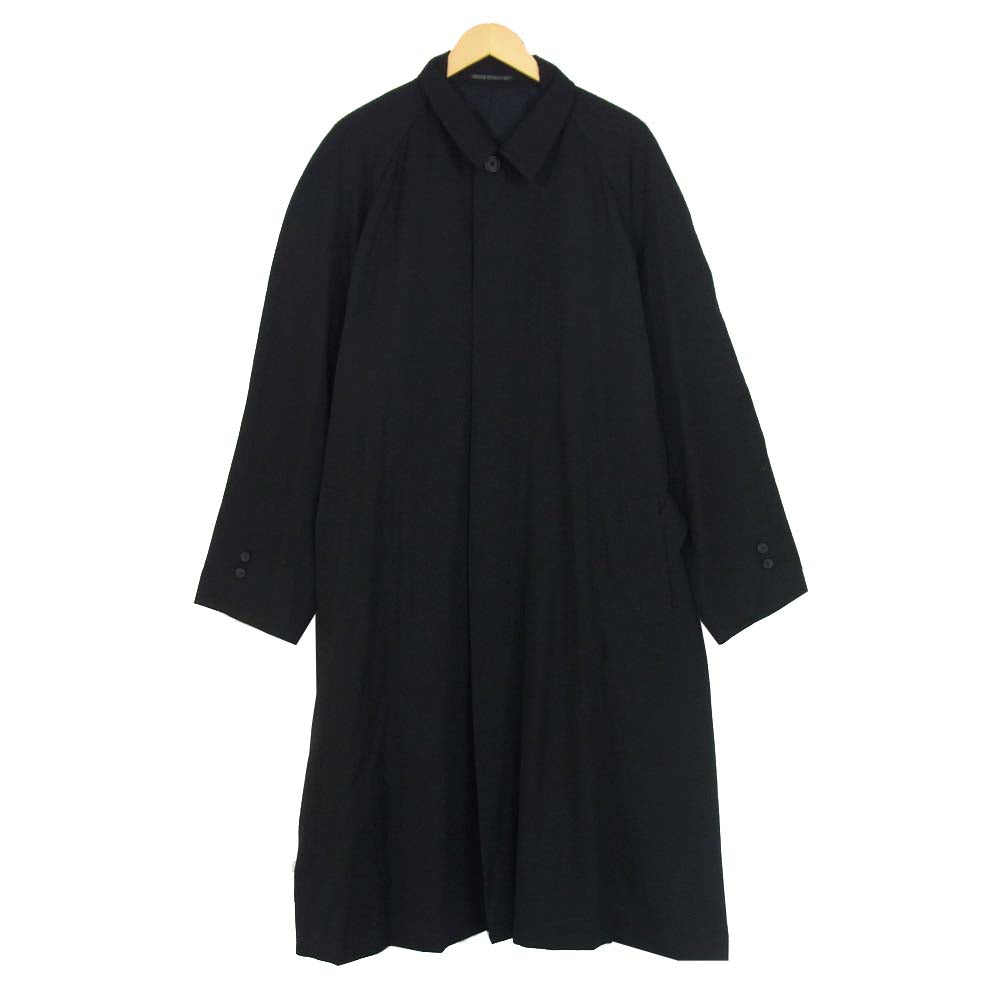 Yohji Yamamoto ヨウジヤマモト POUR HOMME プールオム 80s 丸ロゴ ベルト付き ステンカラーコート ブラック系 M【中古】