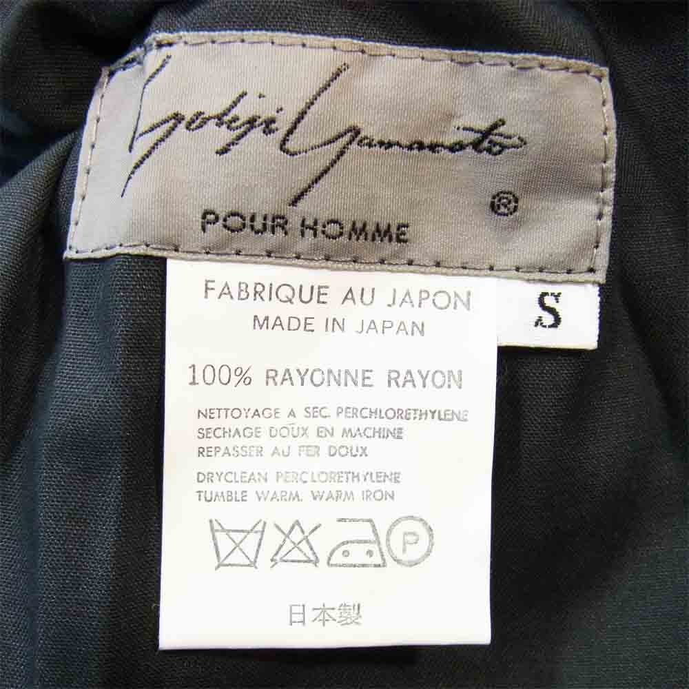 Yohji Yamamoto ヨウジヤマモト POUR HOMME プールオム 丸ロゴ 80s 初期タグ レーヨン イージー パンツ ブラック系  S【中古】