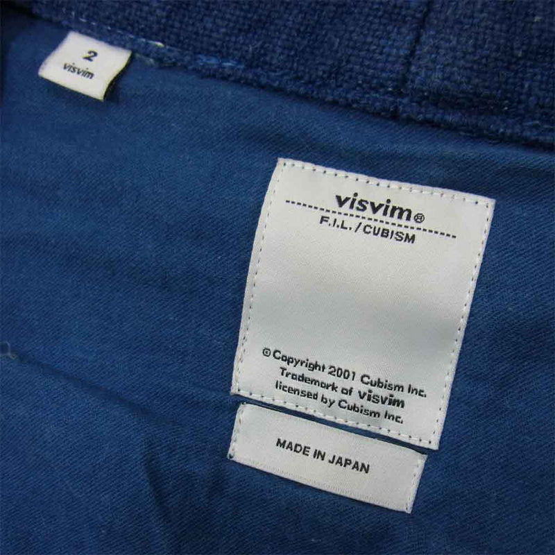 VISVIM ビズビム VS0002023 NORAGI LHAMO SHIRT DK INDIGO 野良着 ラモシャツ コットン カーディガン  ネイビー系 2【中古】