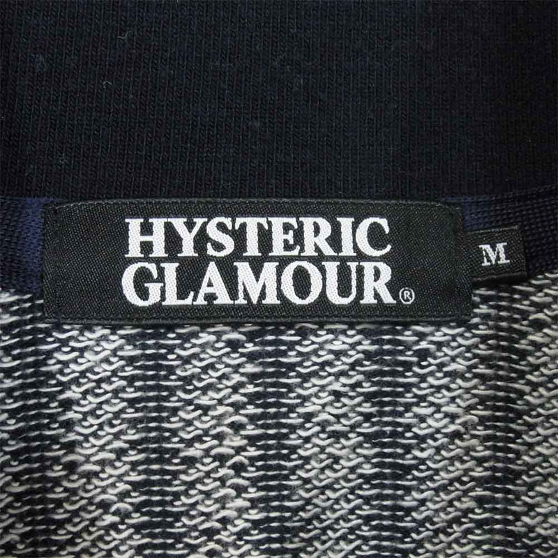 HYSTERIC GLAMOUR ヒステリックグラマー 0251CD02 ワッペン付き ストライプ カーディガン ネイビー系 M【中古】