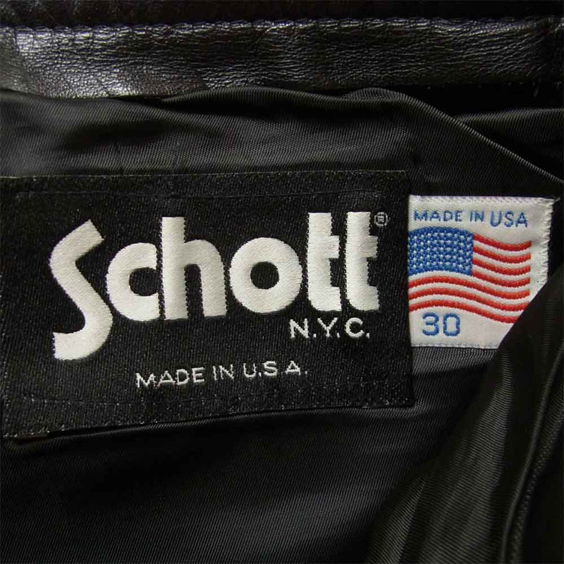 サイズ交換対象外 Schott ショットの革パンツ 30インチ 超美品 使用