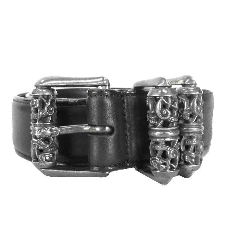 CHROME HEARTS クロムハーツ（原本無） ケルティックローラー ベルト ブラック系 34【中古】